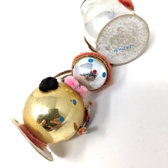 Mid Century Christmas Ornaments Shiny Snowman Choir Boy Girl Japan Felt Chenille - Picture 6 of 8